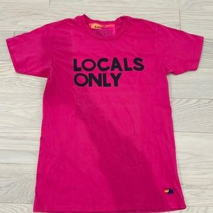 Aviator Nation “Locals Only” tee. Kids 14, woman’s XS.